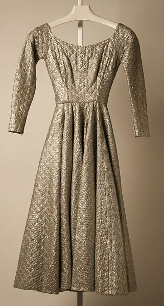 Evening dress, Anne Fogarty (American, Pittsburgh, Pennsylvania 1919–1980 New York), metallic cloth, cotton, American 
