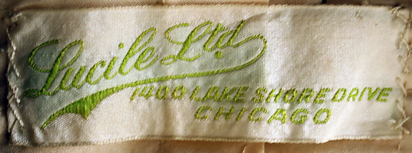 Dinner dress, Lucile Ltd., New York (American, 1910–1932), silk, cotton, metal, American