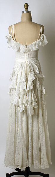 Evening dress, Mainbocher (French and American, founded 1930), cotton, silk, American