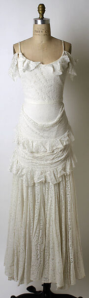 Evening dress, Mainbocher (French and American, founded 1930), cotton, silk, American 