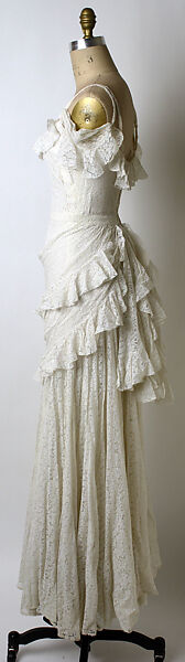 Evening dress, Mainbocher (French and American, founded 1930), cotton, silk, American