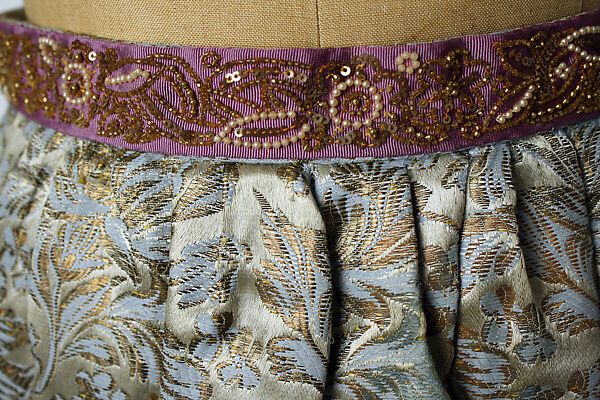 Evening skirt, Mainbocher (French and American, founded 1930), silk, metallic thread, glass, American