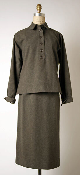 Dress, Anne Fogarty (American, Pittsburgh, Pennsylvania 1919–1980 New York), wool, leather, American 