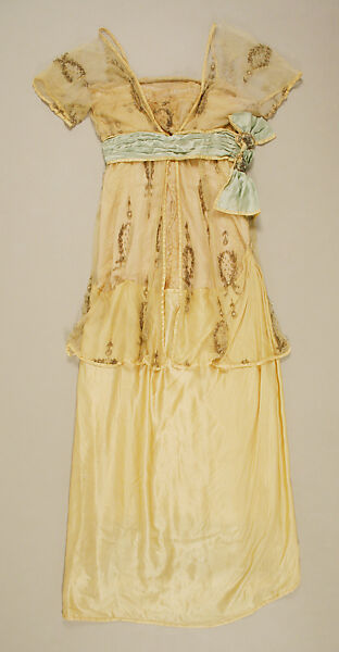 Evening dress, Lucile Ltd., New York (American, 1910–1932), silk, cotton, glass, plastic, British