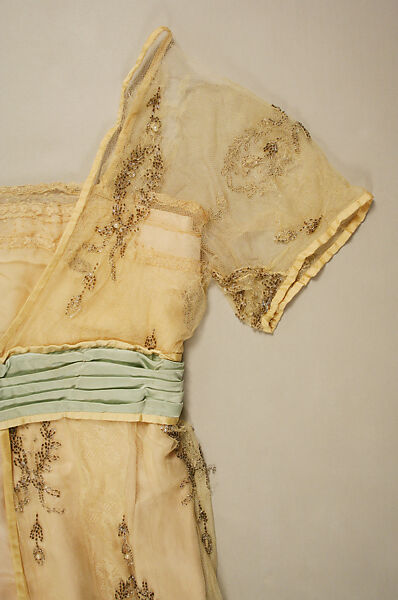 Evening dress, Lucile Ltd., New York (American, 1910–1932), silk, cotton, glass, plastic, British