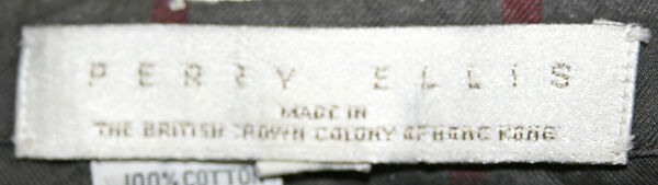 Ensemble, Perry Ellis Sportswear Inc. (American, founded 1978), wool, cotton, American