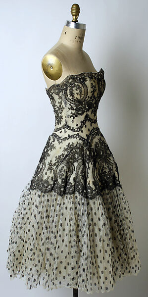 Evening dress, Lanvin-Castillo (French, active 1950–62), silk, net, French