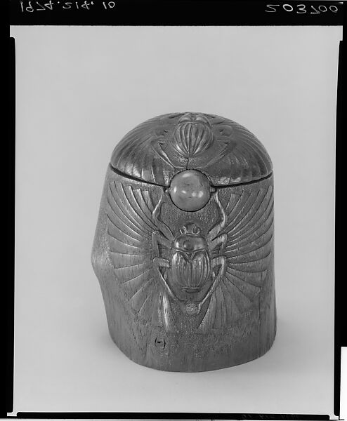 Box, Designed by Louis C. Tiffany (American, New York 1848–1933 New York), Wood, glass scarabs, favrile glass, bronze, American