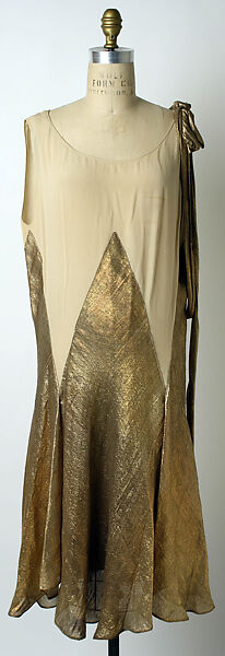 Evening dress, House of Lanvin (French, founded 1889), silk, metallic thread, French 