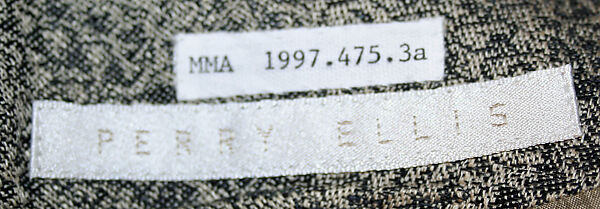 Suit, Perry Ellis Sportswear Inc. (American, founded 1978), linen, cotton, American