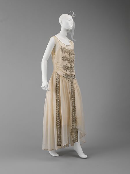 Robe de Style, House of Lanvin (French, founded 1889), silk, glass, metal, French 