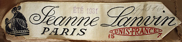 Robe de Style, House of Lanvin (French, founded 1889), silk, plastic, French
