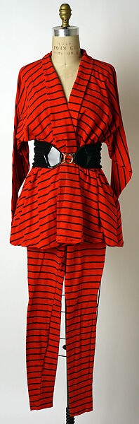 Ensemble, Betsey Johnson (American, born Wethersfield, Connecticut, 1942), cotton, lycra, plastic (vinyl), American 