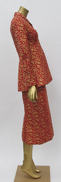 Suit, Charles James (American, born Great Britain, 1906–1978), cotton, metal, silk, acrylic, wool, American