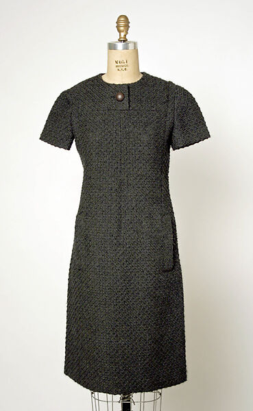 Dress, House of Dior (French, founded 1946), wool, plastic, French 