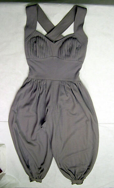 Pajamas, Tina Leser (American, 1910–1986), (a) wool
(b, c) rayon, metallic thread, American