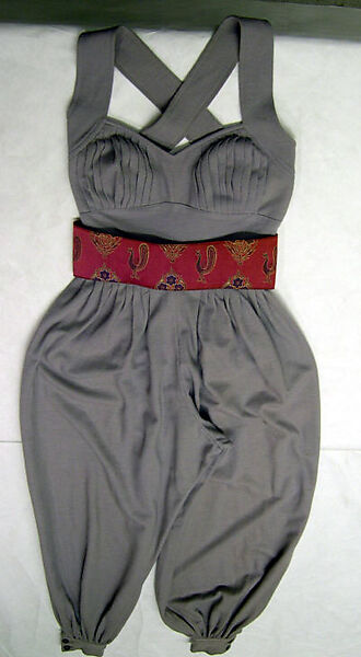 Pajamas, Tina Leser (American, 1910–1986), (a) wool
(b, c) rayon, metallic thread, American