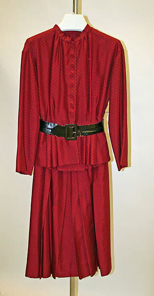 Dress, House of Dior (French, founded 1946), (a, b) silk
(c) leather, French 