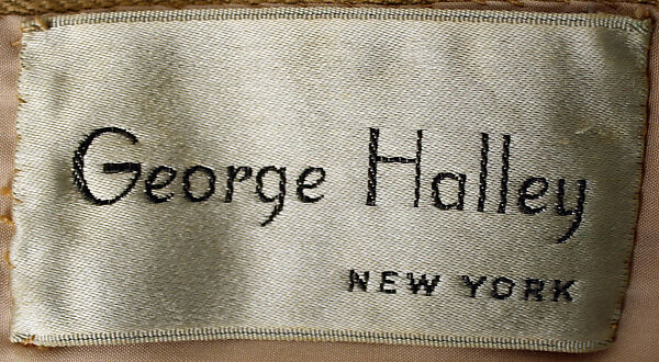 Evening dress, George Halley (American), nylon, silk, glass, metallic thread, plastic, American