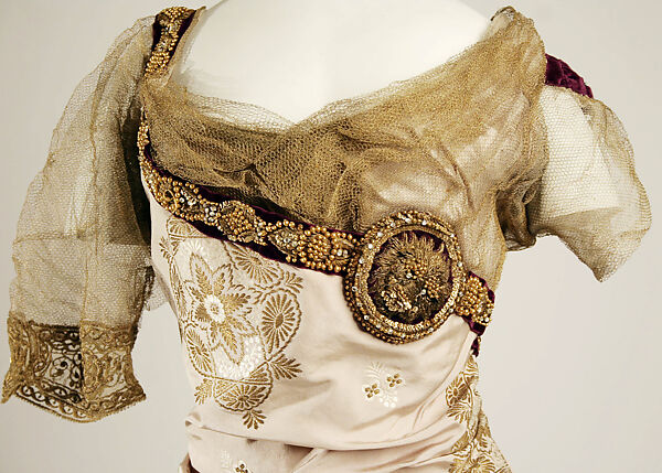 Evening dress, Jeanne Hallée (French, 1870–1924), silk, metal, French