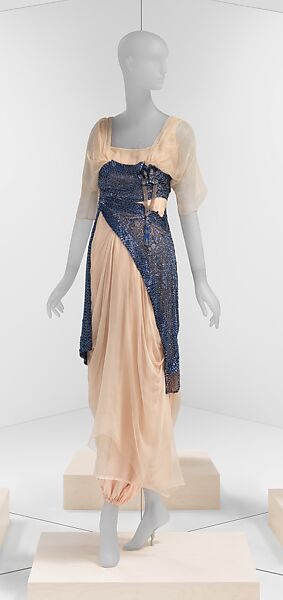 Evening ensemble, Jeanne Hallée (French, 1870–1924), silk, glass, French