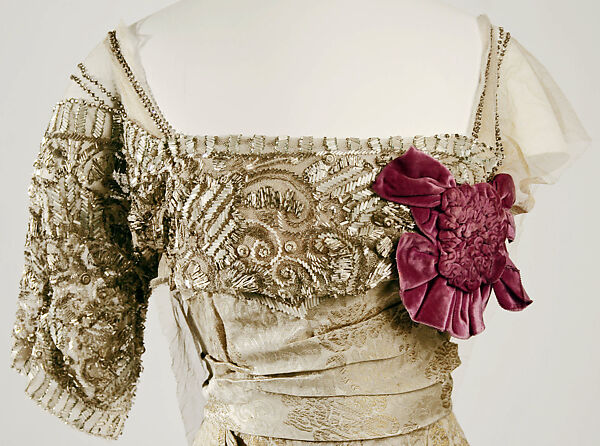 Evening dress, Jeanne Hallée (French, 1870–1924), silk, glass, French