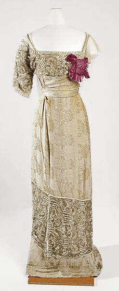 Evening dress, Jeanne Hallée (French, 1870–1924), silk, glass, French 