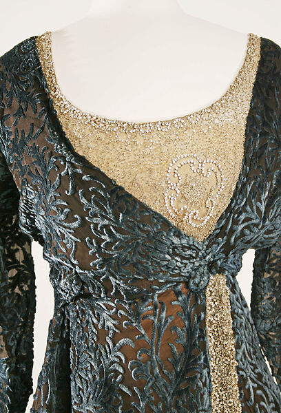 Evening dress, Jeanne Hallée (French, 1870–1924), silk, glass, French