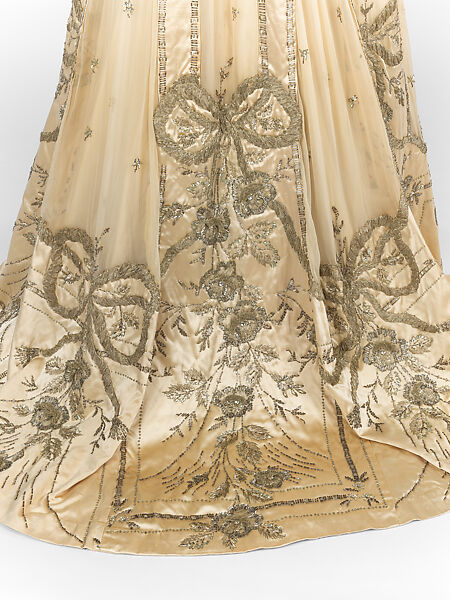 Evening dress, Jeanne Hallée (French, 1870–1924), silk, metallic, glass, French