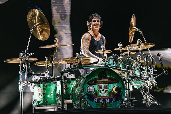 Drumkit for Alex González of Maná used during the 2023-2024 México Lindo y Querido tour, John Douglas  American, Maple and aluminum