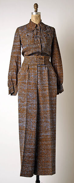 Ensemble, House of Dior (French, founded 1946), wool, silk, leather, French