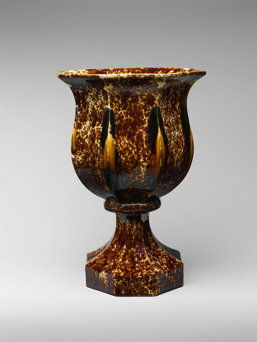 Vase, United States Pottery Company (1852–58), Earthenware, American 