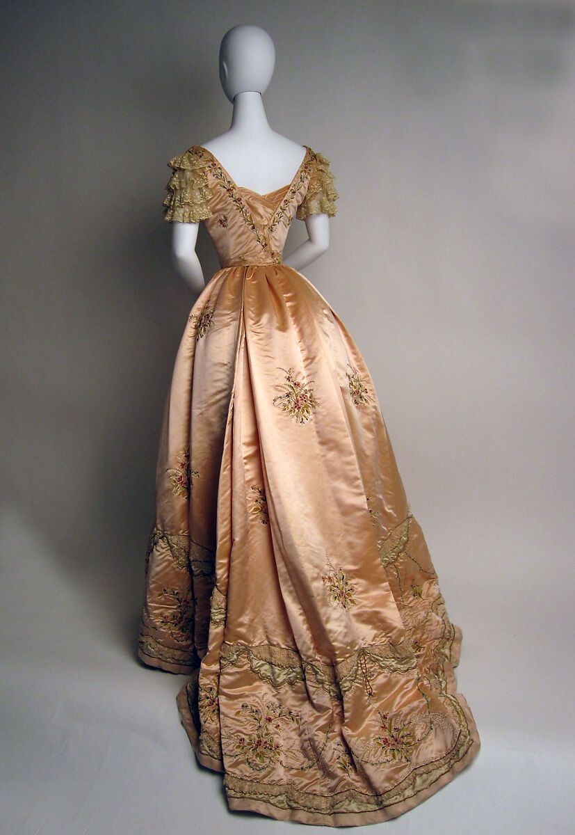 Evening ensemble, Jeanne Hallée (French, 1870–1924), (a–d) silk; (c, d) leather, European