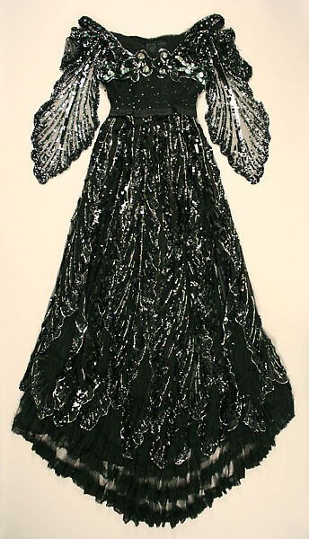 Evening dress, silk, plastic, American