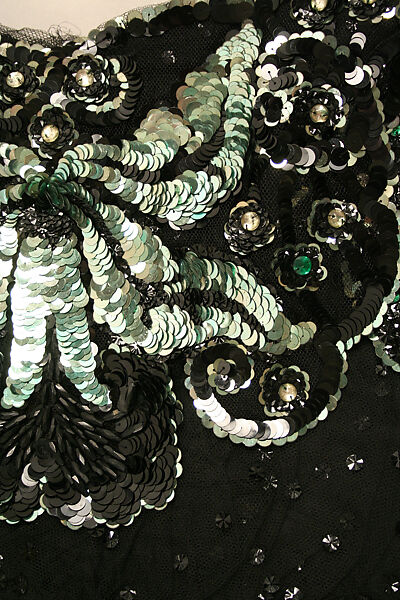 Evening dress, silk, plastic, American