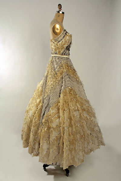 Evening dress, Fontana (Italian, founded 1943), silk, horsehair, plastic, glass, Italian