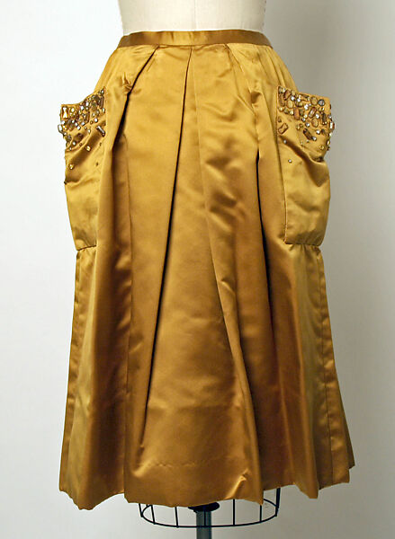 Evening ensemble, Rose Simon, cashmere, silk, glass, American