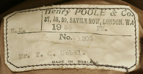 Coat, Henry Poole &amp; Co. (British, founded 1806), wool, British