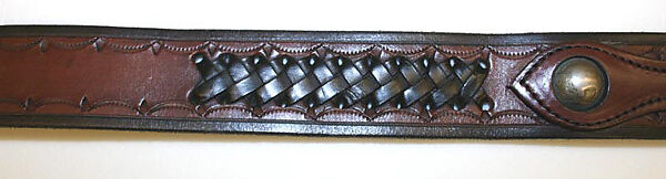 Belt, leather, brass, American