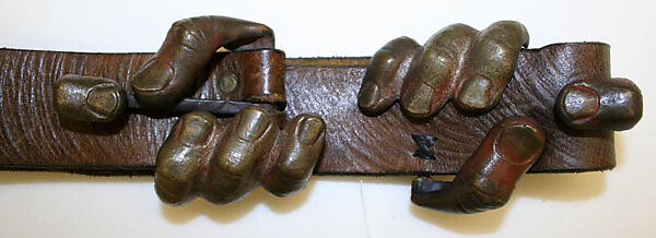 Belt, leather, metal, American or European