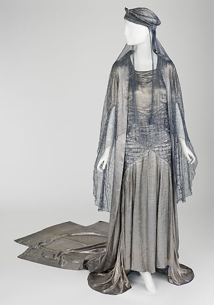 Evening ensemble, House of Lanvin (French, founded 1889), silk, metallic thread, French