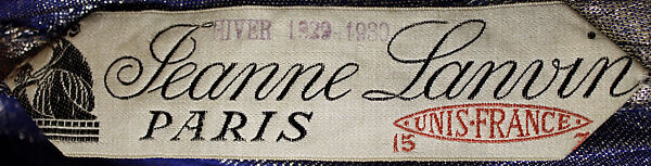 Evening ensemble, House of Lanvin (French, founded 1889), silk, metallic thread, French