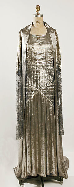 Evening ensemble, House of Lanvin (French, founded 1889), silk, metallic thread, French
