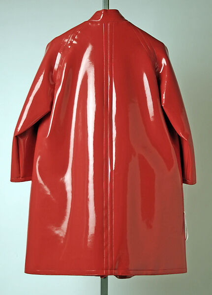 Rain ensemble, (a, b) Anne Fogarty (American, Pittsburgh, Pennsylvania 1919–1980 New York), (a, b, e) plastic (polyvinyl chloride), cotton; (f) nylon, American