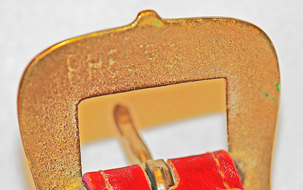 Belt, Phelps (American, founded 1940), leather, brass, American