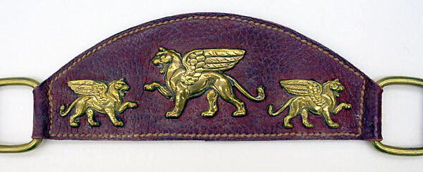 Belt, Phelps (American, founded 1940), leather, brass, American