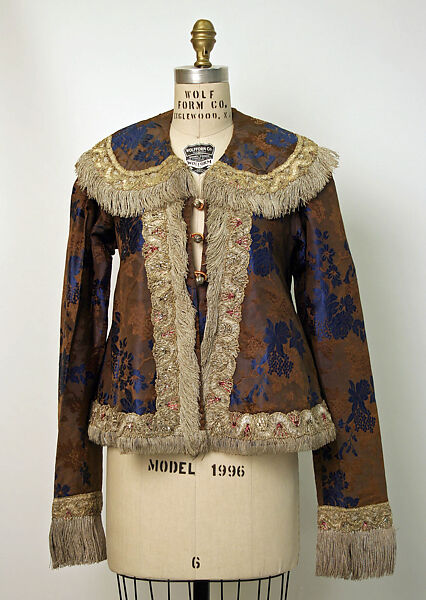 Jacket, silk, metal, cotton, Russian 