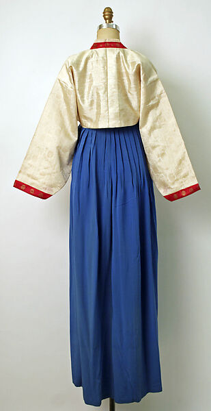 Wedding ensemble, (a, b, d) silk
(c) silk, gold paint
(e) silk, glass, paper, wood
(f) silk, gold paint, wood
(g, h) cotton
(i, j) silk, leather, wool
(k) hair, silk
(l) metal, glass
(m, n) metal, Korea