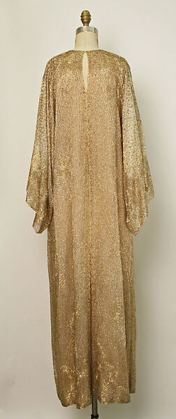 Caftan, Halston (American, Des Moines, Iowa 1932–1990 San Francisco, California), synthetic, glass, American