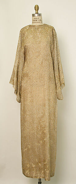 Caftan, Halston (American, Des Moines, Iowa 1932–1990 San Francisco, California), synthetic, glass, American 